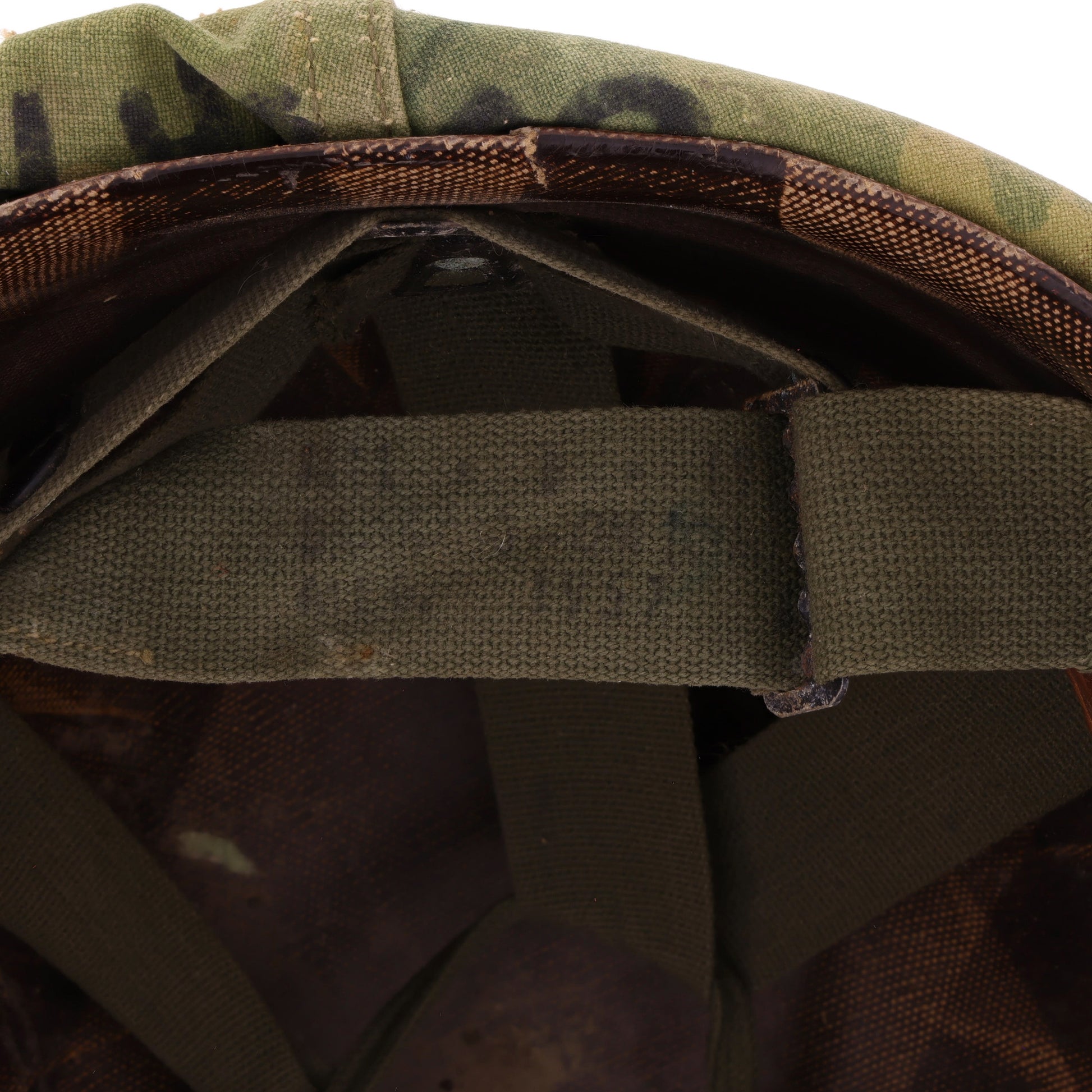Pre-Vietnam War USMC McCord Swivel Loop M-1 Helmet & Westinghouse/Micarta Liner Set with Camouflage Cover Named to Two Different Marines (1942-59)