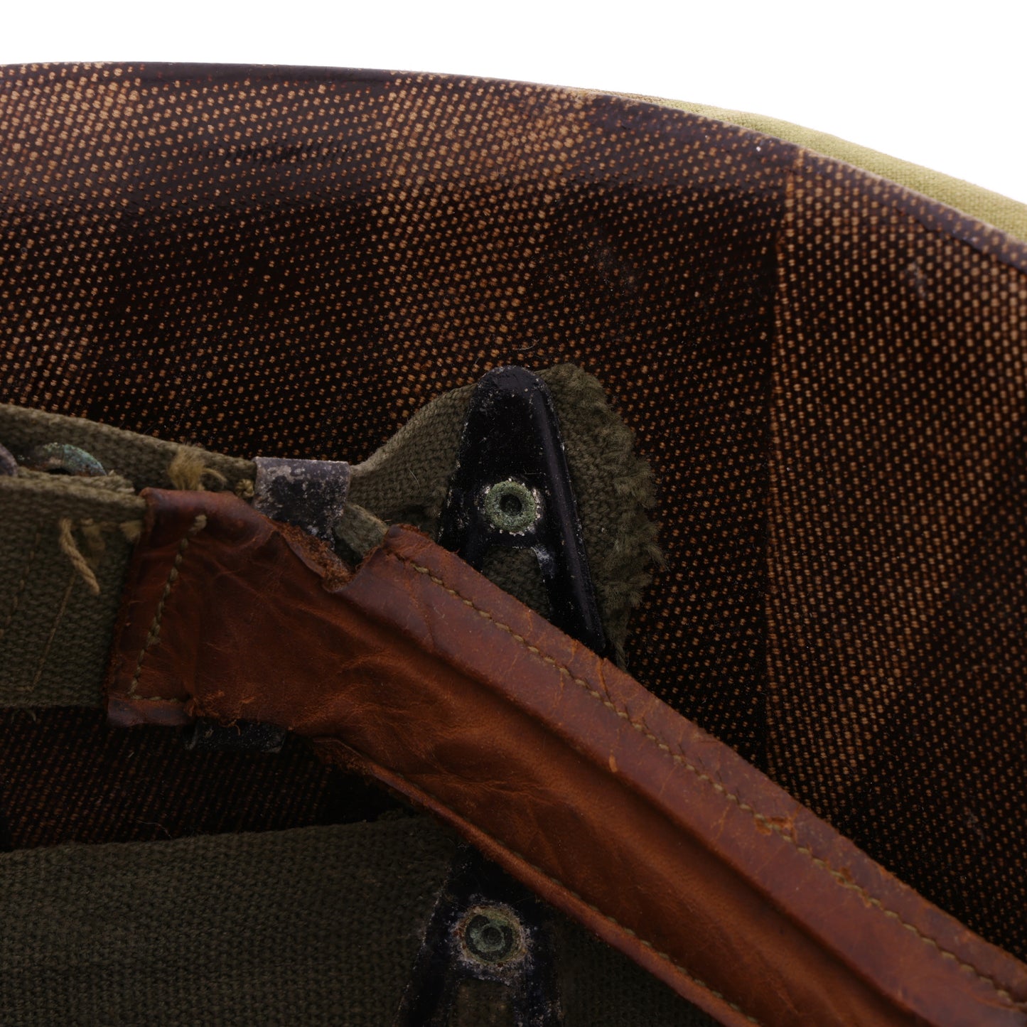 Pre-Vietnam War USMC McCord Swivel Loop M-1 Helmet & Westinghouse/Micarta Liner Set with Camouflage Cover Named to Two Different Marines (1942-59)