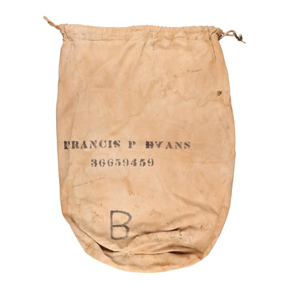 WWII U.S. Army Barracks Bag Identified to Pfc. Francis P. Evans