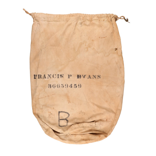 WWII U.S. Army Barracks Bag Identified to Pfc. Francis P. Evans