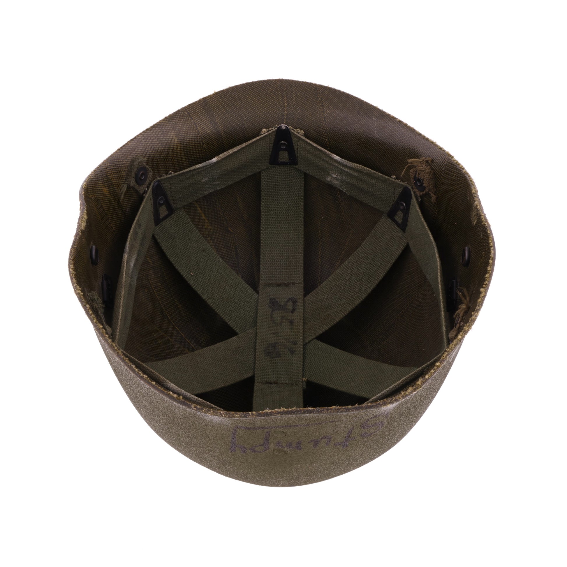 Vietnam War U.S. Firestone M-1C Paratrooper Helmet Liner Named to "Stumpy" (1967)