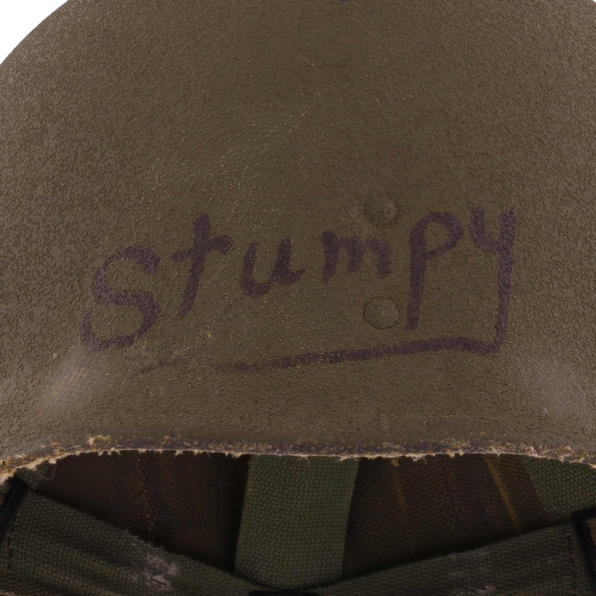 Vietnam War U.S. Firestone M-1C Paratrooper Helmet Liner Named to "Stumpy" (1967)