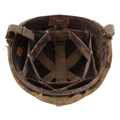 Original Vietnam War U.S. Ingersoll Swivel Loop M-1 Helmet & Liner Set with Camouflage Cover (1964-68) For Sale