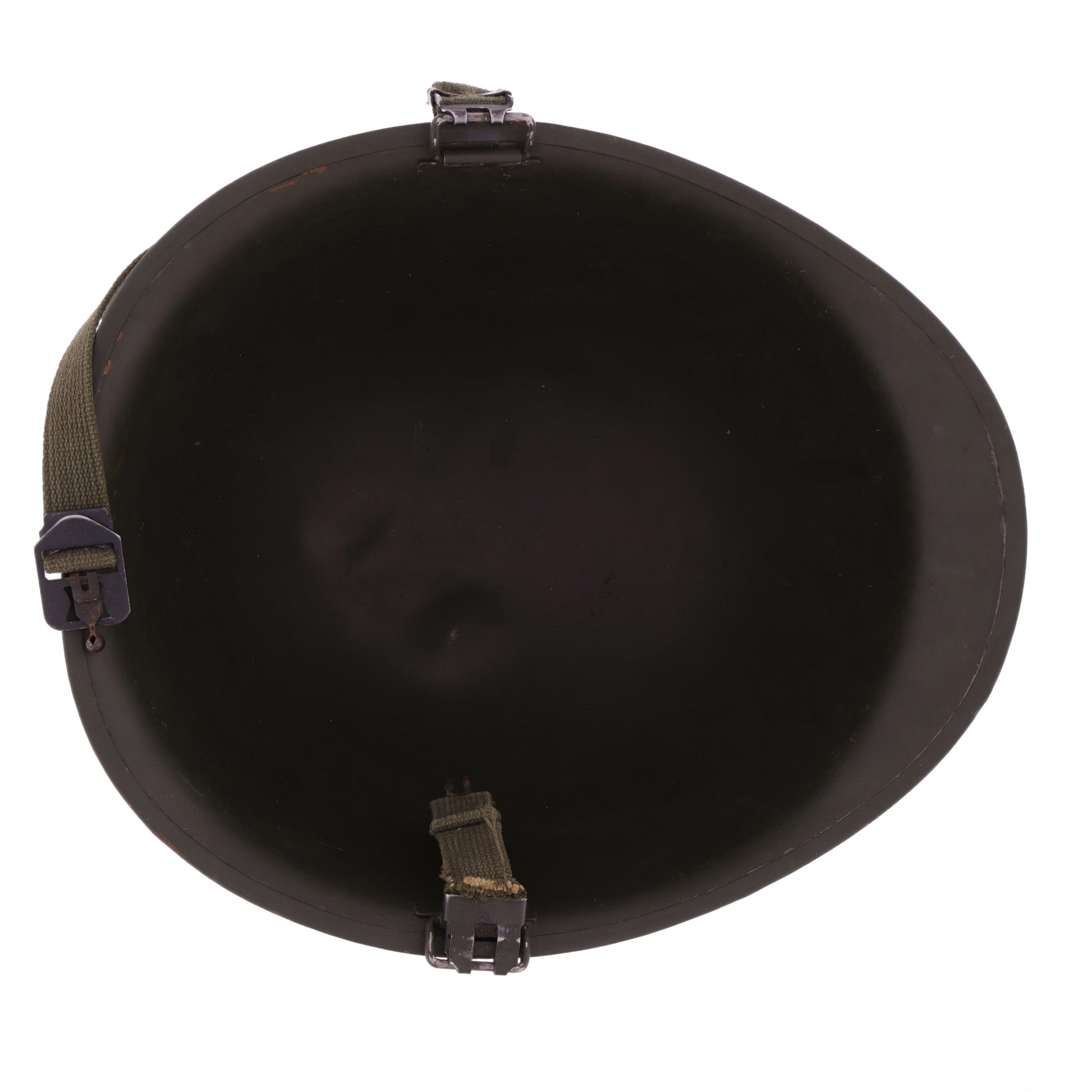 Vietnam War U.S. Ingersoll Swivel Loop M-1 Helmet & Liner Set with Camouflage Cover & Pvt.'s Rank Pin (1965-69)