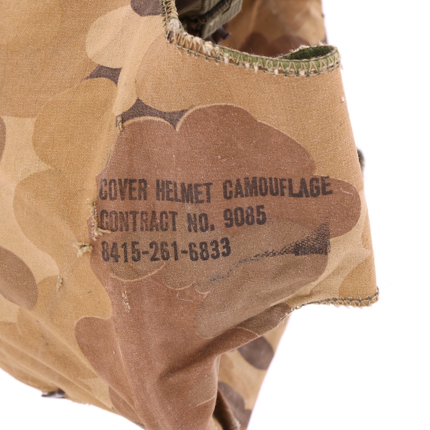 Vietnam War U.S. Ingersoll Swivel Loop M-1 Helmet & Liner Set with Camouflage Cover & Pvt.'s Rank Pin (1965-69)
