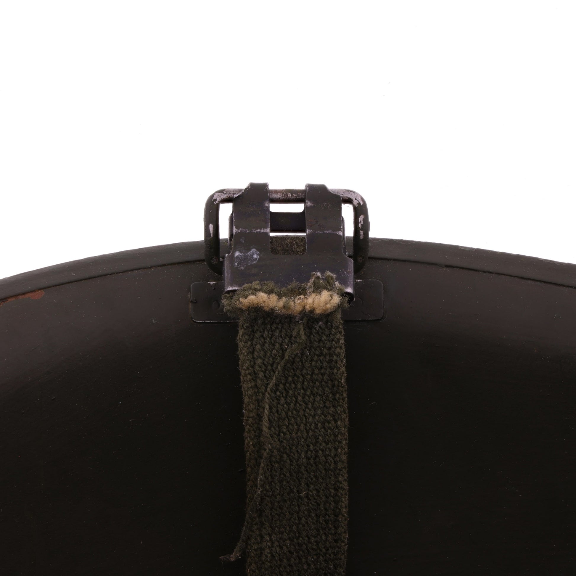 Vietnam War U.S. Ingersoll Swivel Loop M-1 Helmet & Liner Set with Camouflage Cover & Pvt.'s Rank Pin (1965-69)