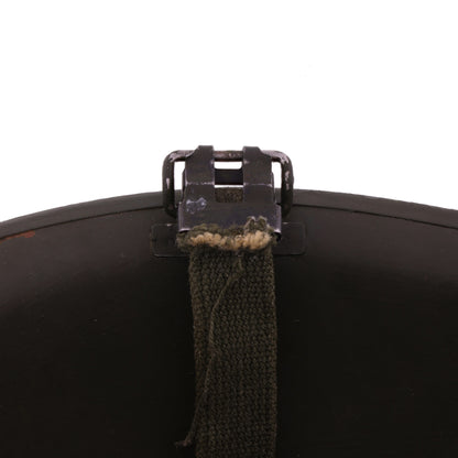 Vietnam War U.S. Ingersoll Swivel Loop M-1 Helmet & Liner Set with Camouflage Cover & Pvt.'s Rank Pin (1965-69)