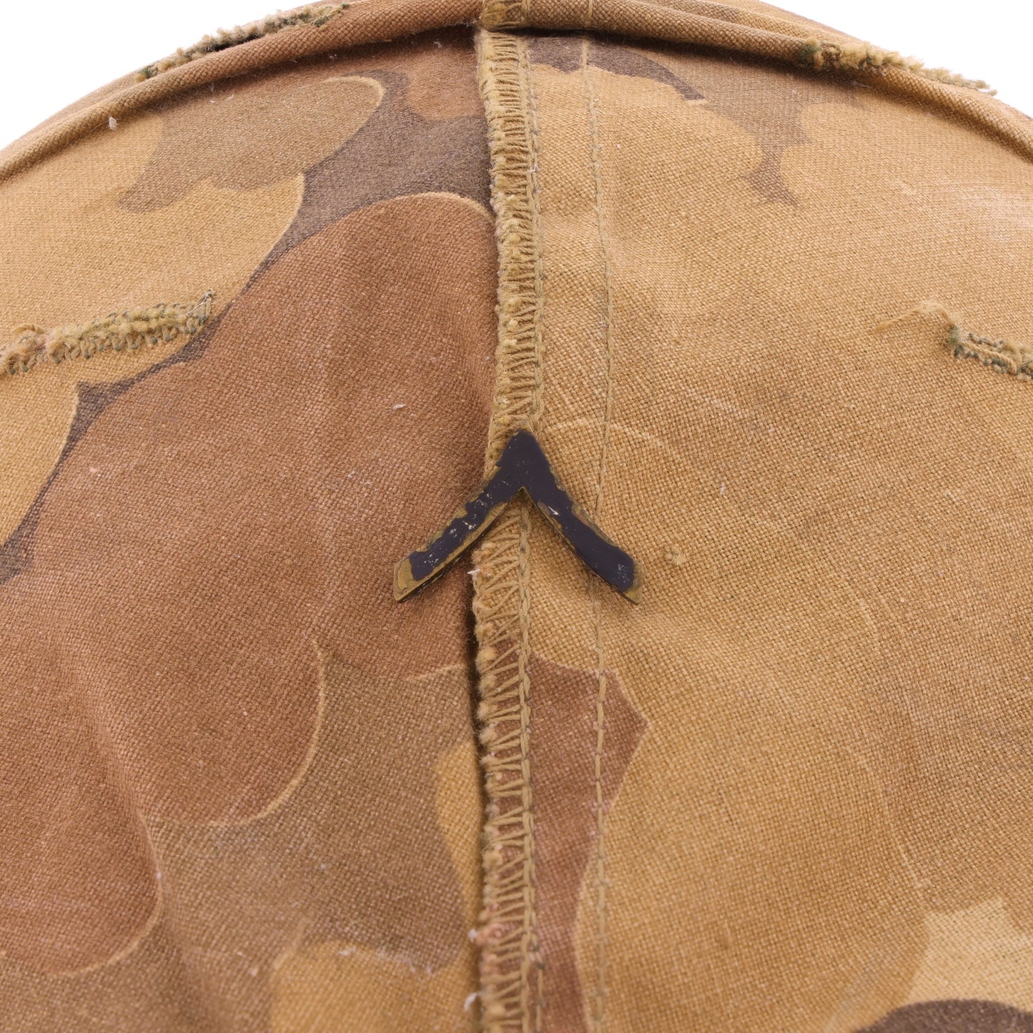 Vietnam War U.S. Ingersoll Swivel Loop M-1 Helmet & Liner Set with Camouflage Cover & Pvt.'s Rank Pin (1965-69)