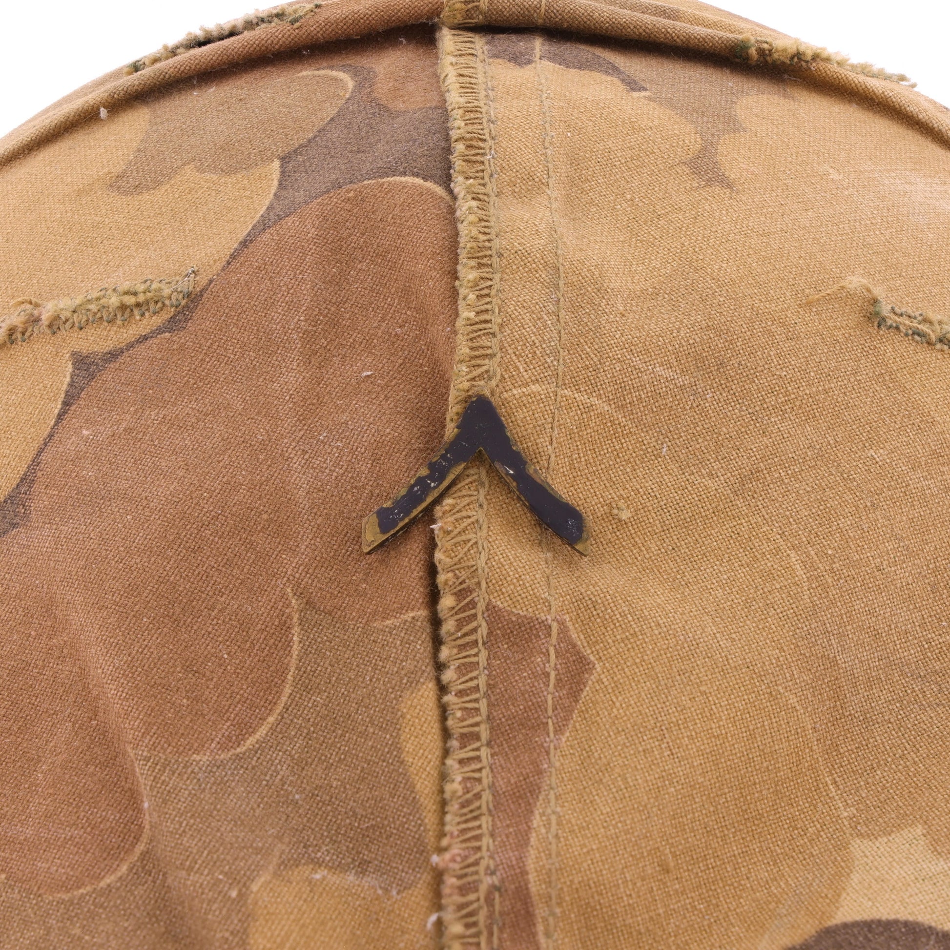 Vietnam War U.S. Ingersoll Swivel Loop M-1 Helmet & Liner Set with Camouflage Cover & Pvt.'s Rank Pin (1965-69)