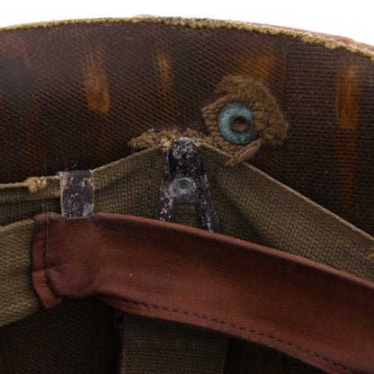 Vietnam War U.S. Ingersoll Swivel Loop M-1 Helmet & Liner Set with Camouflage Cover & Pvt.'s Rank Pin (1965-69)