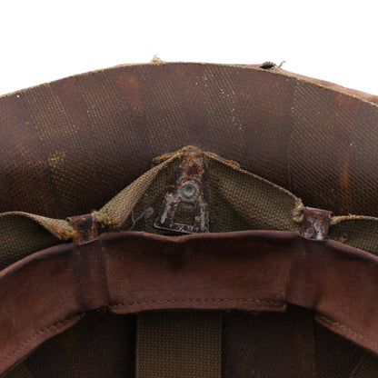 Vietnam War U.S. Ingersoll Swivel Loop M-1 Helmet & Liner Set with Camouflage Cover & Pvt.'s Rank Pin (1965-69)