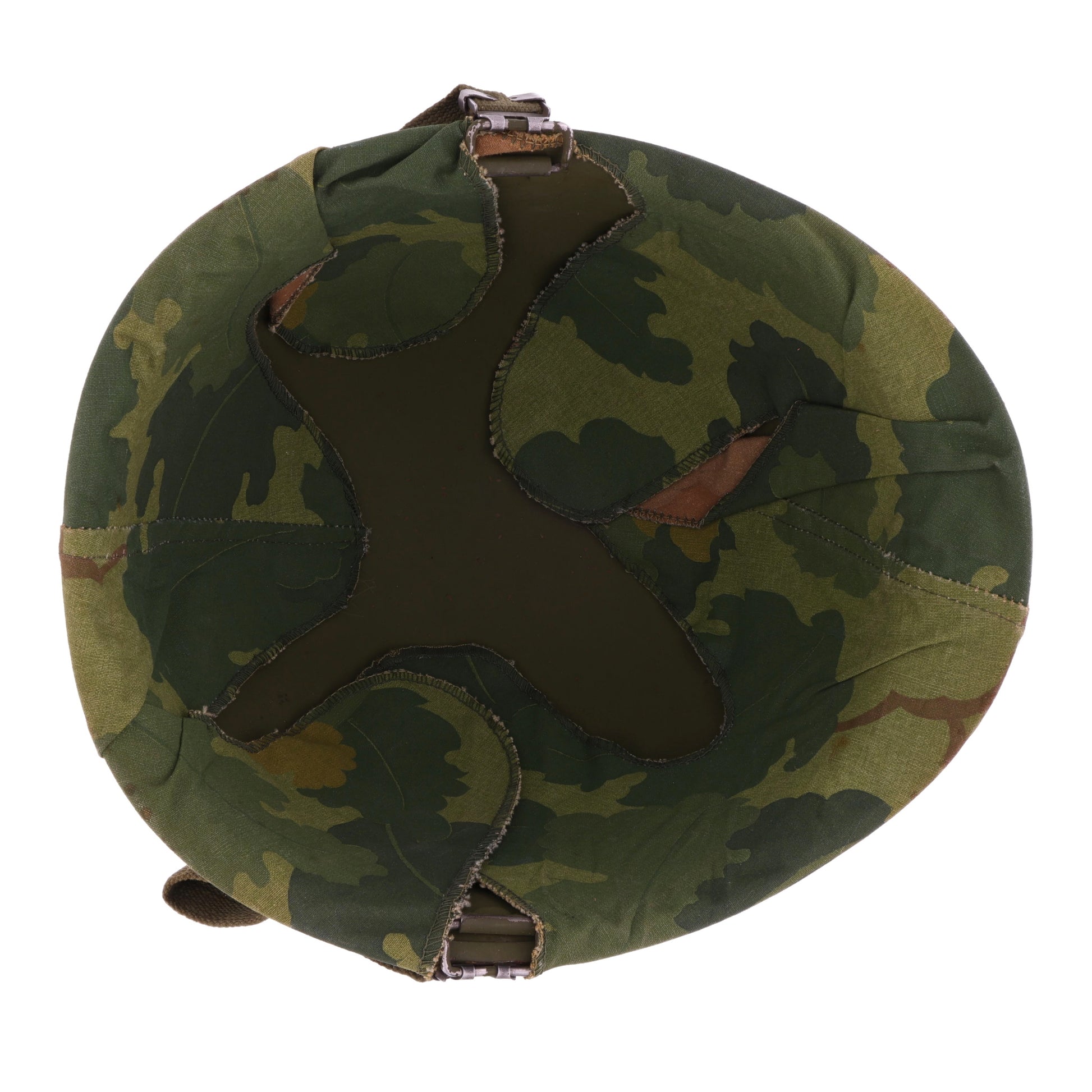 Vietnam War U.S. Ingersoll Swivel Loop M-1 Helmet & Westinghouse Liner Set with Camouflage Cover Identified to Jacques P. Waldo (1961-68)