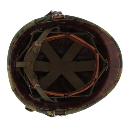 Vietnam War U.S. Ingersoll Swivel Loop M-1 Helmet & Westinghouse Liner Set with Camouflage Cover Identified to Jacques P. Waldo (1961-68)