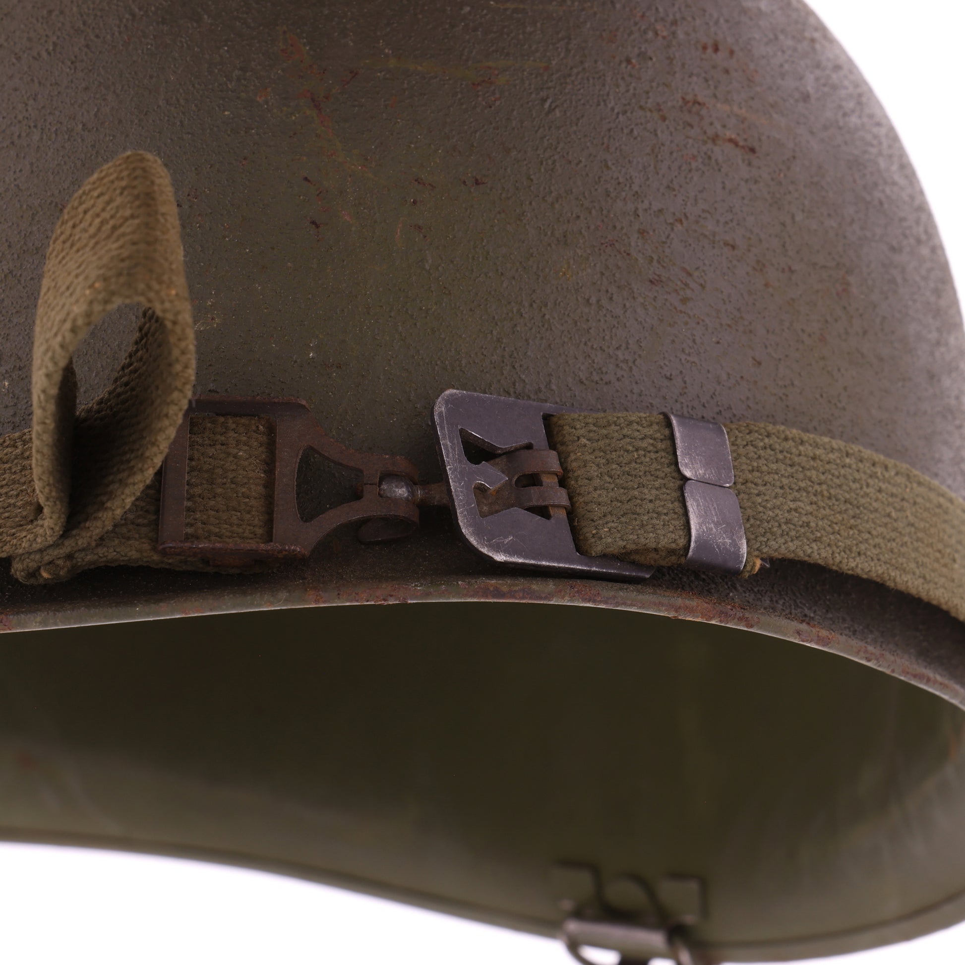 Vietnam War U.S. Ingersoll Swivel Loop M-1 Helmet & Westinghouse Liner Set with Camouflage Cover Identified to Jacques P. Waldo (1961-68)