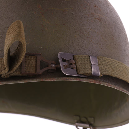 Vietnam War U.S. Ingersoll Swivel Loop M-1 Helmet & Westinghouse Liner Set with Camouflage Cover Identified to Jacques P. Waldo (1961-68)