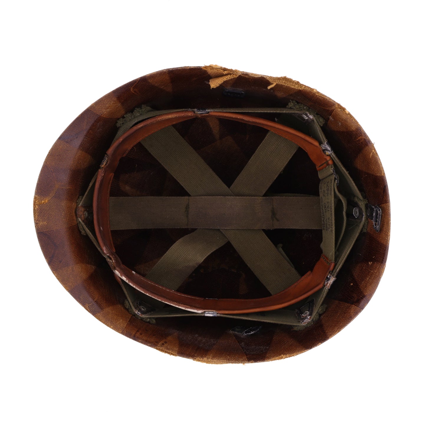 Vietnam War U.S. M-1 Helmet Liner with Headband Identified to SFC Earl F. Hudson (1969-72)