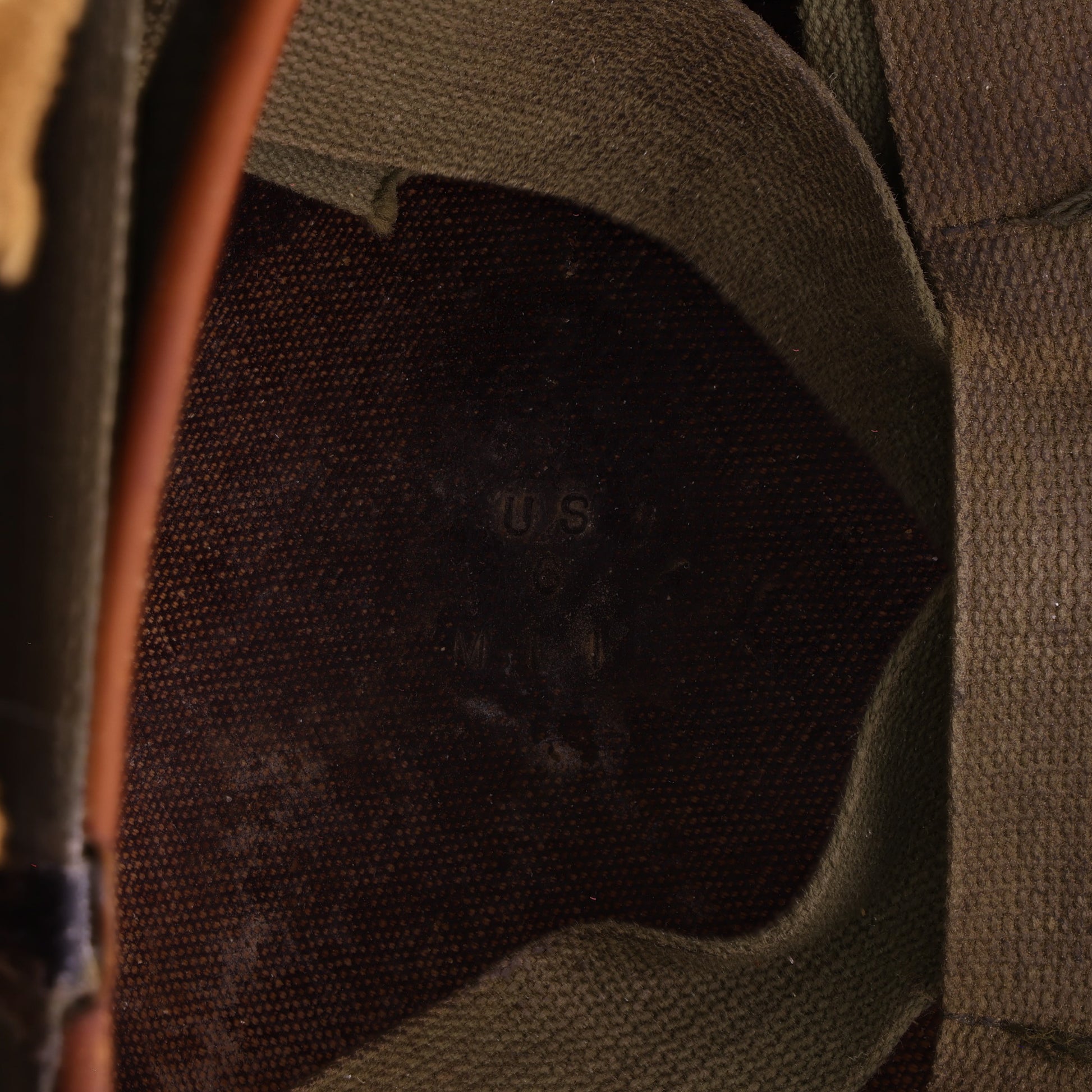Vietnam War U.S. M-1 Helmet Liner with Headband Identified to SFC Earl F. Hudson (1969-72)