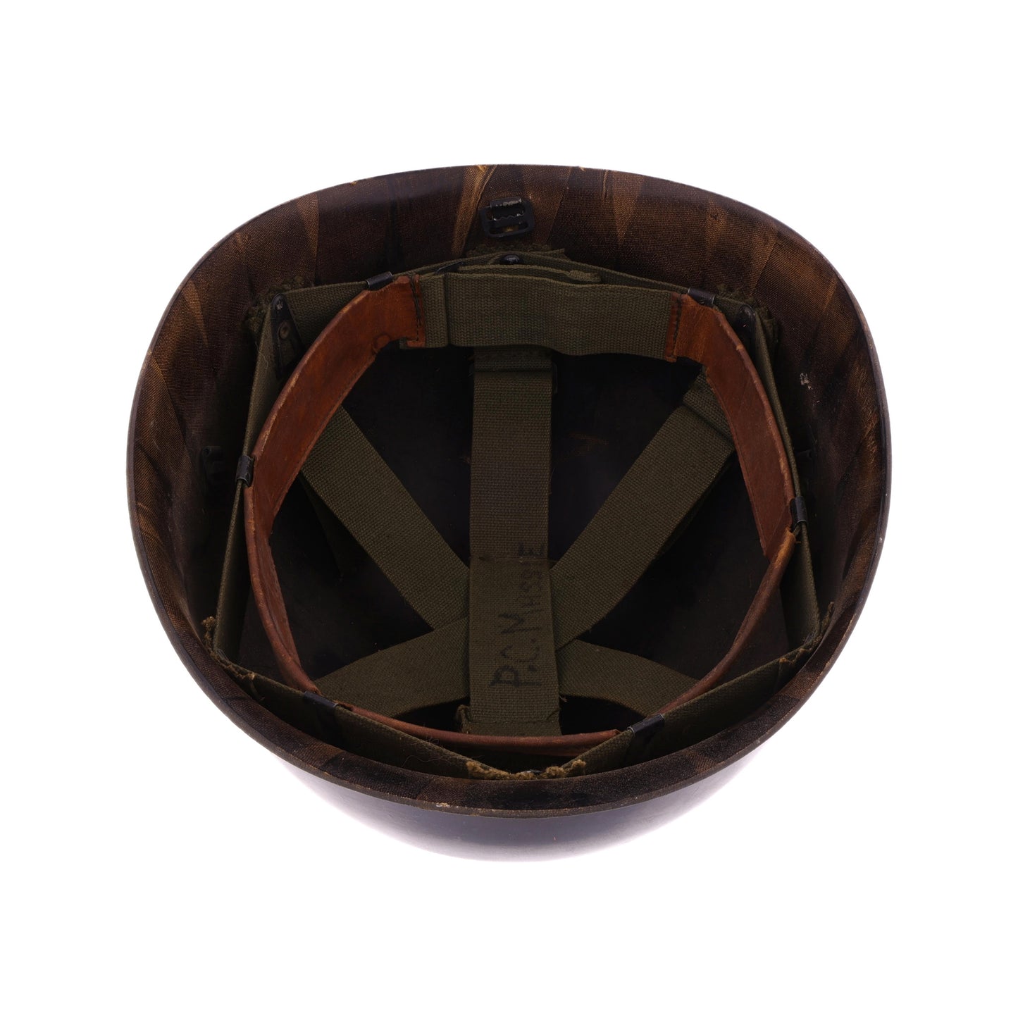 Vietnam War U.S. M-1 Helmet Liner with Headband Named to "P. C. Massie" (1966-67)