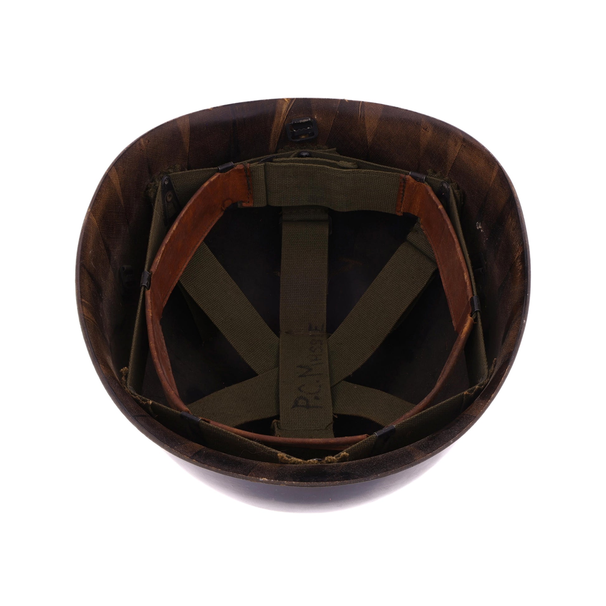 Vietnam War U.S. M-1 Helmet Liner with Headband Named to "P. C. Massie" (1966-67)