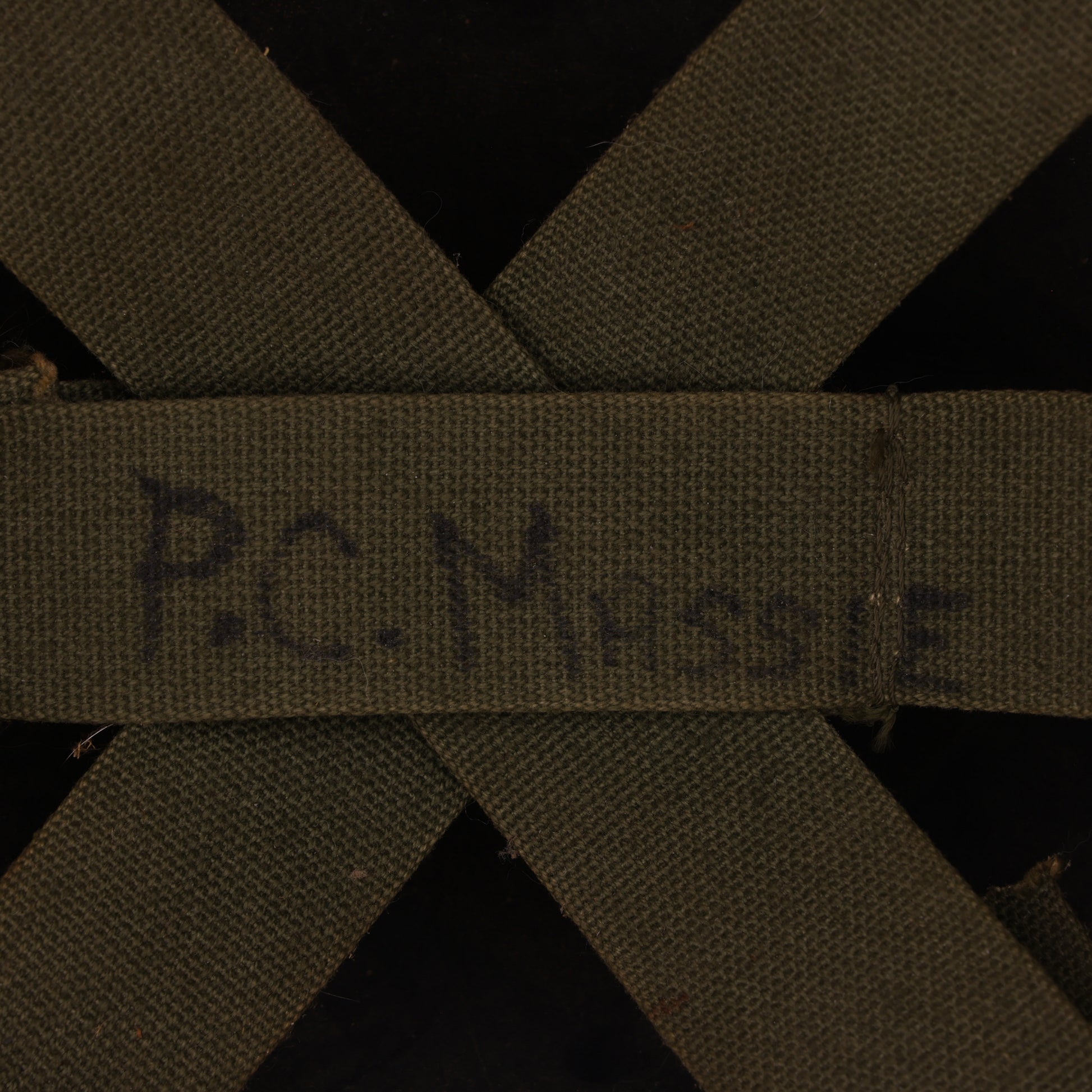 Vietnam War U.S. M-1 Helmet Liner with Headband Named to "P. C. Massie" (1966-67)