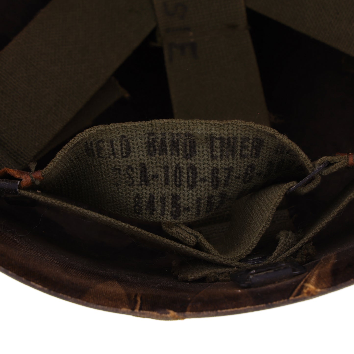 Vietnam War U.S. M-1 Helmet Liner with Headband Named to "P. C. Massie" (1966-67)
