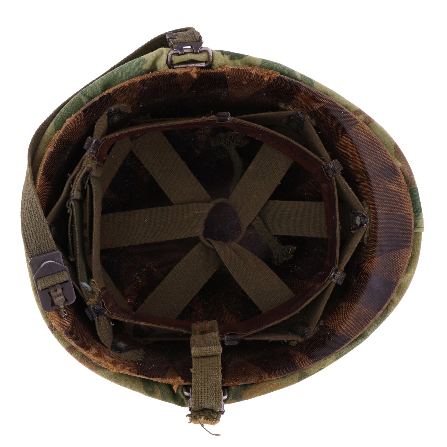 Vietnam War U.S. McCord Swivel Loop M-1 Helmet & Liner Set with Camouflage Cover Named to "Cpl. R. C. Bachman" (1951-64)