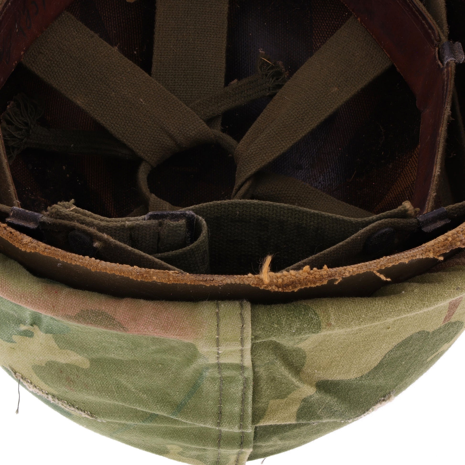 Vietnam War U.S. McCord Swivel Loop M-1 Helmet & Liner Set with Camouflage Cover Named to "Cpl. R. C. Bachman" (1951-64)