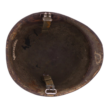 Vietnam War U.S. Parish-Reading Swivel Loop M-1C Paratrooper Helmet Shell with Field Repair (1945-75)