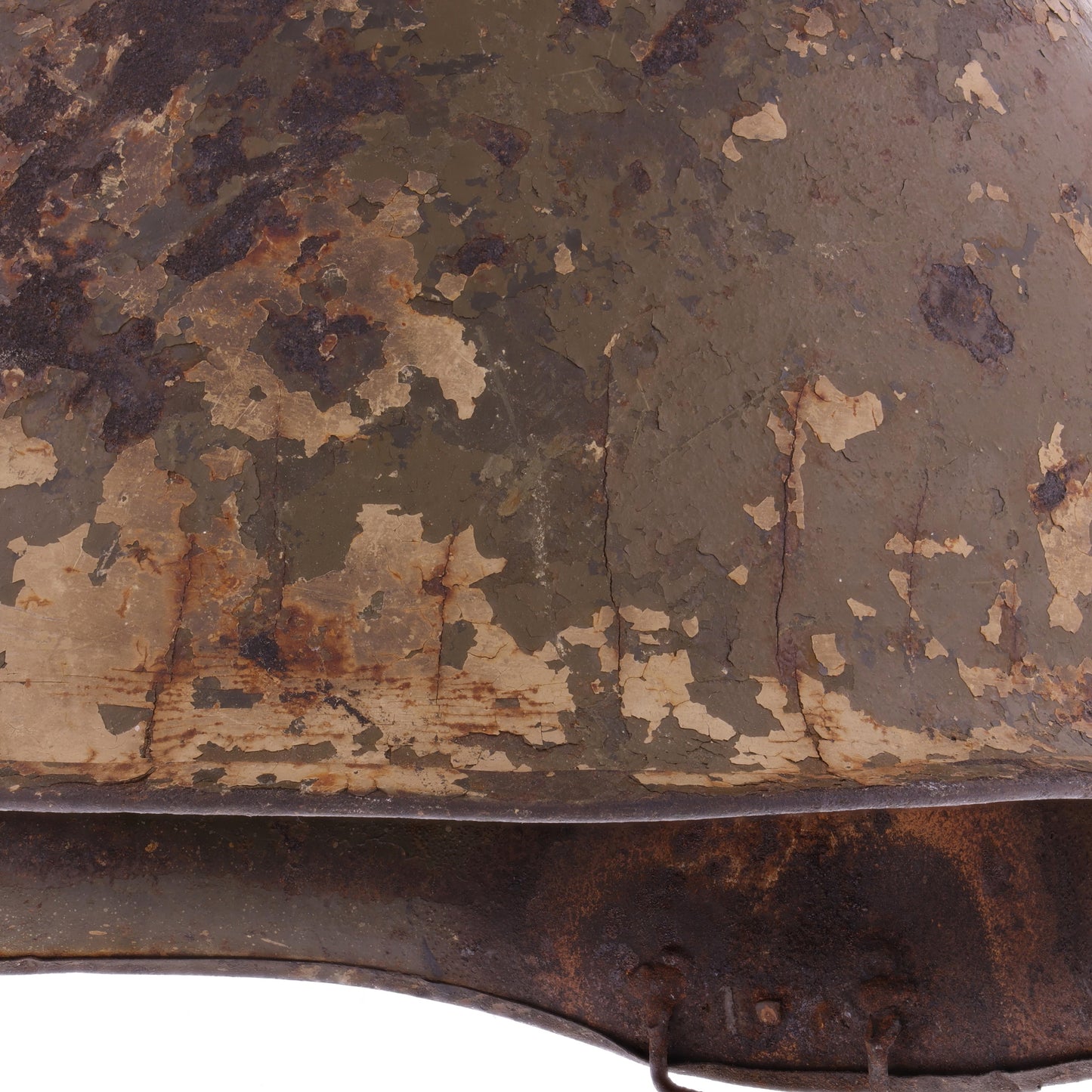 Vietnam War U.S. Parish-Reading Swivel Loop M-1C Paratrooper Helmet Shell with Field Repair (1945-75)
