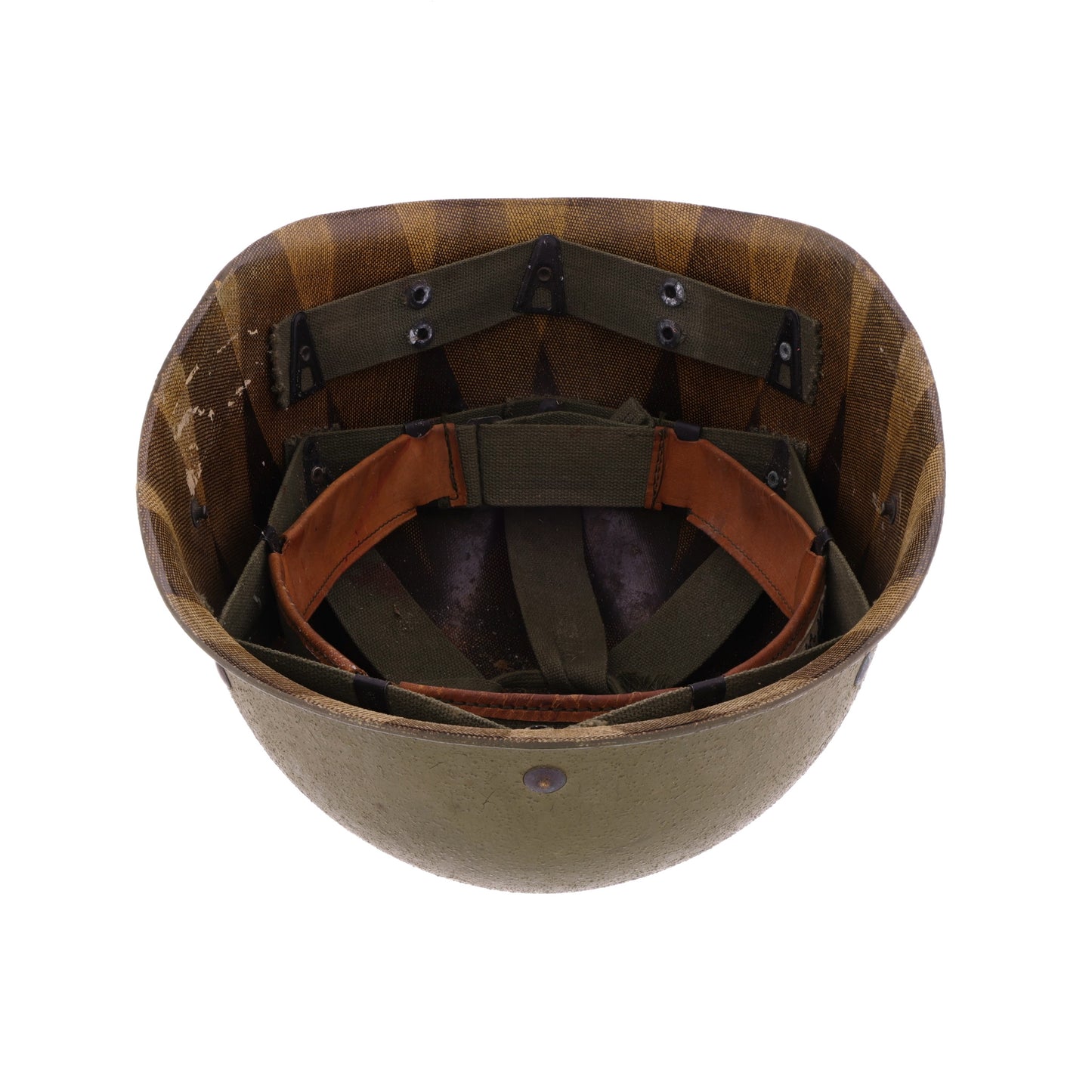 Pre-Vietnam War U.S. Westinghouse M-1 Helmet Liner with Headband Identified to SFC Marvin Eversole (1955-63)