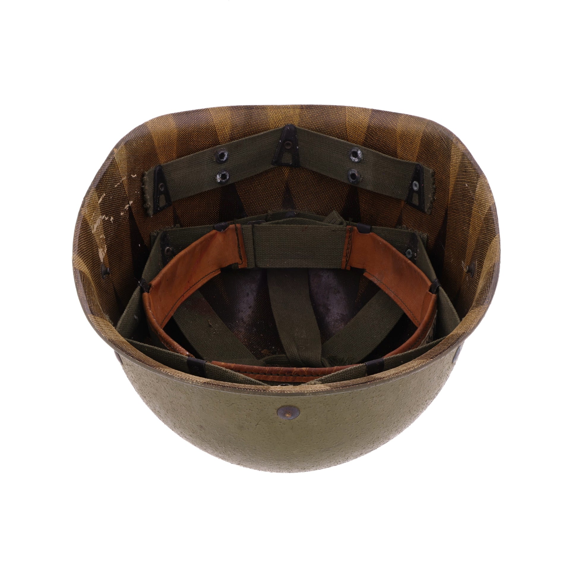 Pre-Vietnam War U.S. Westinghouse M-1 Helmet Liner with Headband Identified to SFC Marvin Eversole (1955-63)
