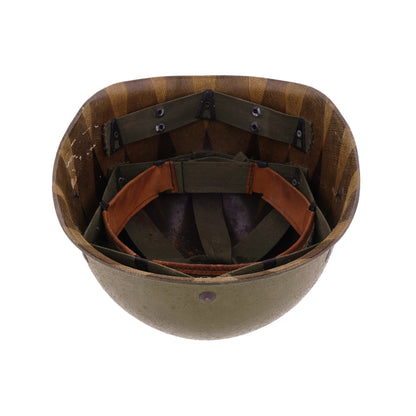 Pre-Vietnam War U.S. Westinghouse M-1 Helmet Liner with Headband Identified to SFC Marvin Eversole (1955-63)