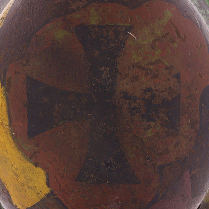 WWI Austrian M17 Helmet Shell with Souvenir Camouflage Paint & Iron Cross Insignia (Size 64)