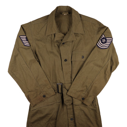 WWII-Korean War U.S. Air Force M/Sgt.'s Second Pattern HBT Coveralls with Gas Flap by The Jay Garment Co. Size 38R (1943)