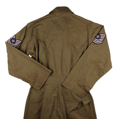 WWII-Korean War U.S. Air Force M/Sgt.'s Second Pattern HBT Coveralls with Gas Flap by The Jay Garment Co. Size 38R (1943)