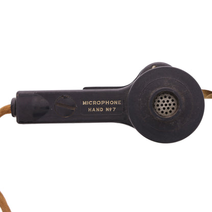 WWII British Microphone Hand No. 7 with Headset Receivers and 5-Point Plug