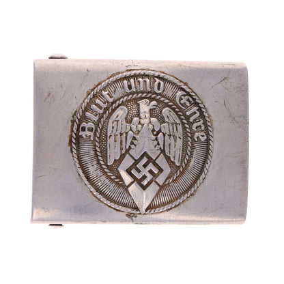 WWII German Hitler Jugend Aluminum Belt Buckle by Wilhelm Schröder & Co. (Marked "RZM M4/46")