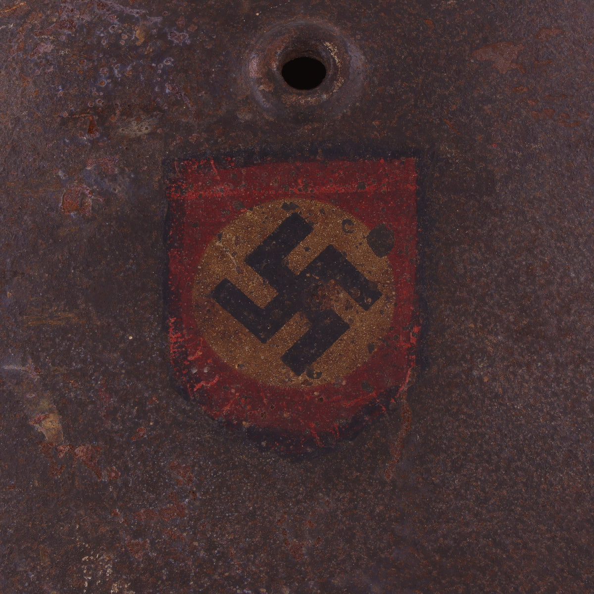 WWII German M40 Double Decal Polizei Helmet with Blood-Stained Liner (Q64)