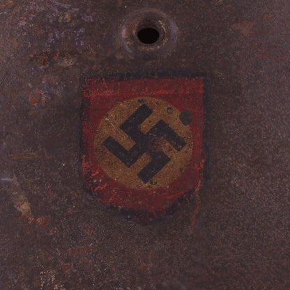 WWII German M40 Double Decal Polizei Helmet with Blood-Stained Liner (Q64)