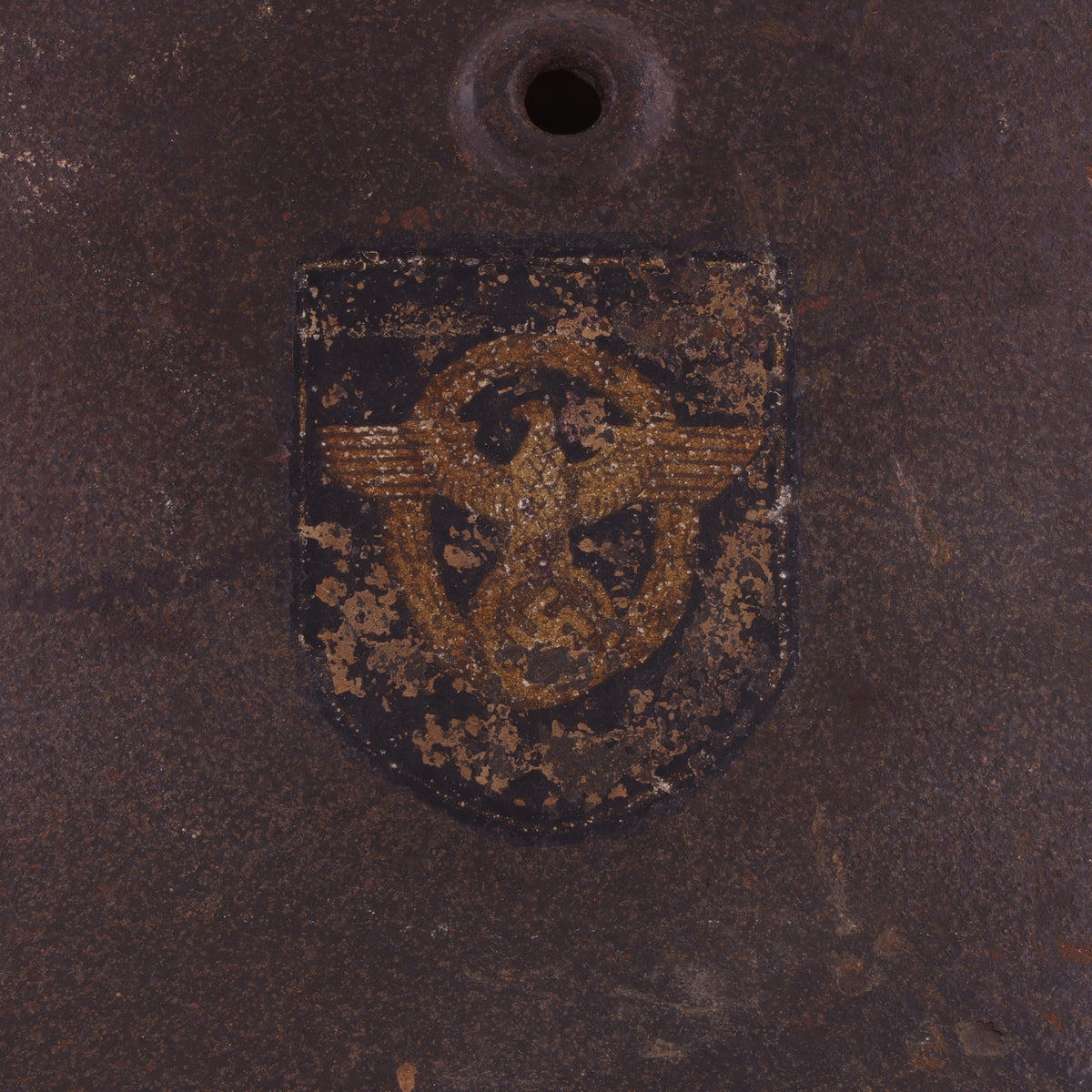WWII German M40 Double Decal Polizei Helmet with Blood-Stained Liner (Q64)