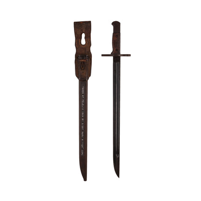 WWII Imperial Japanese Army Type 90 Helmet, 2 Type 30 Bayonets for Arisaka Type 99 Rifle, & First Class Private Rank Insignia Patch Recovered by S/Sgt. Marvin W. Ritter (USMC)