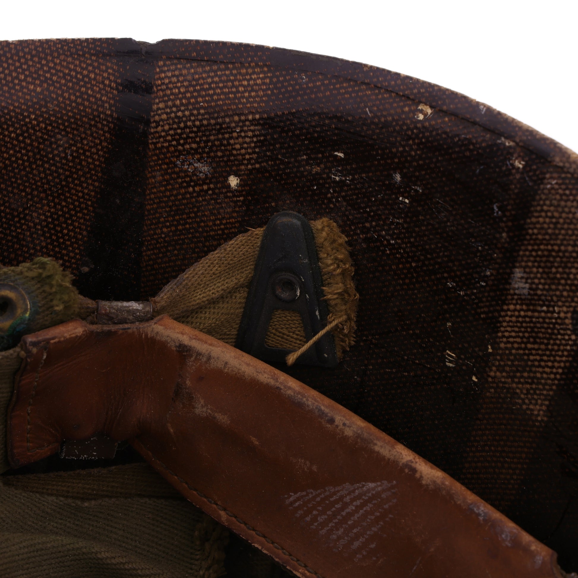 WWII U.S. 2nd Infantry Division Westinghouse M-1 Helmet Liner with Korean War Headband & Neckband Identified to Thomas Y. Southerland (1944-53)
