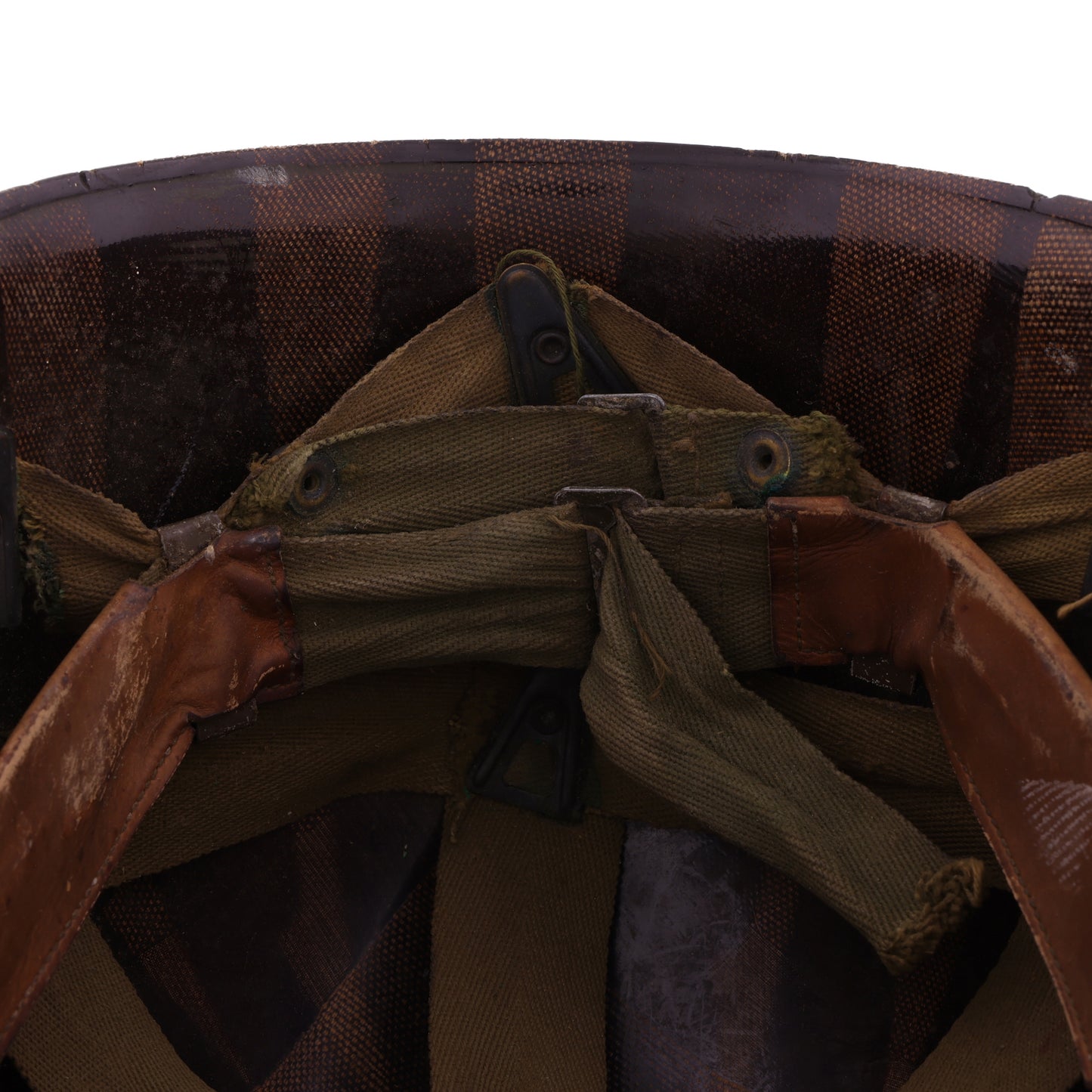 WWII U.S. 2nd Infantry Division Westinghouse M-1 Helmet Liner with Korean War Headband & Neckband Identified to Thomas Y. Southerland (1944-53)
