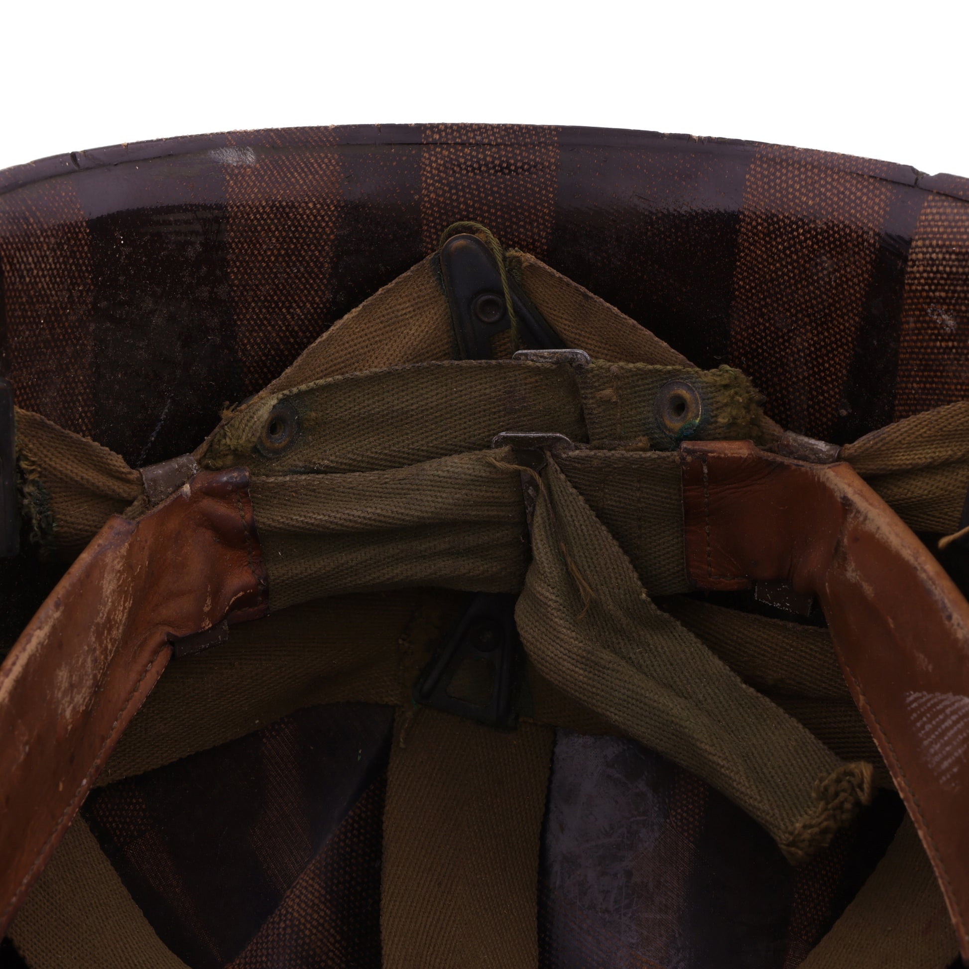WWII U.S. 2nd Infantry Division Westinghouse M-1 Helmet Liner with Korean War Headband & Neckband Identified to Thomas Y. Southerland (1944-53)