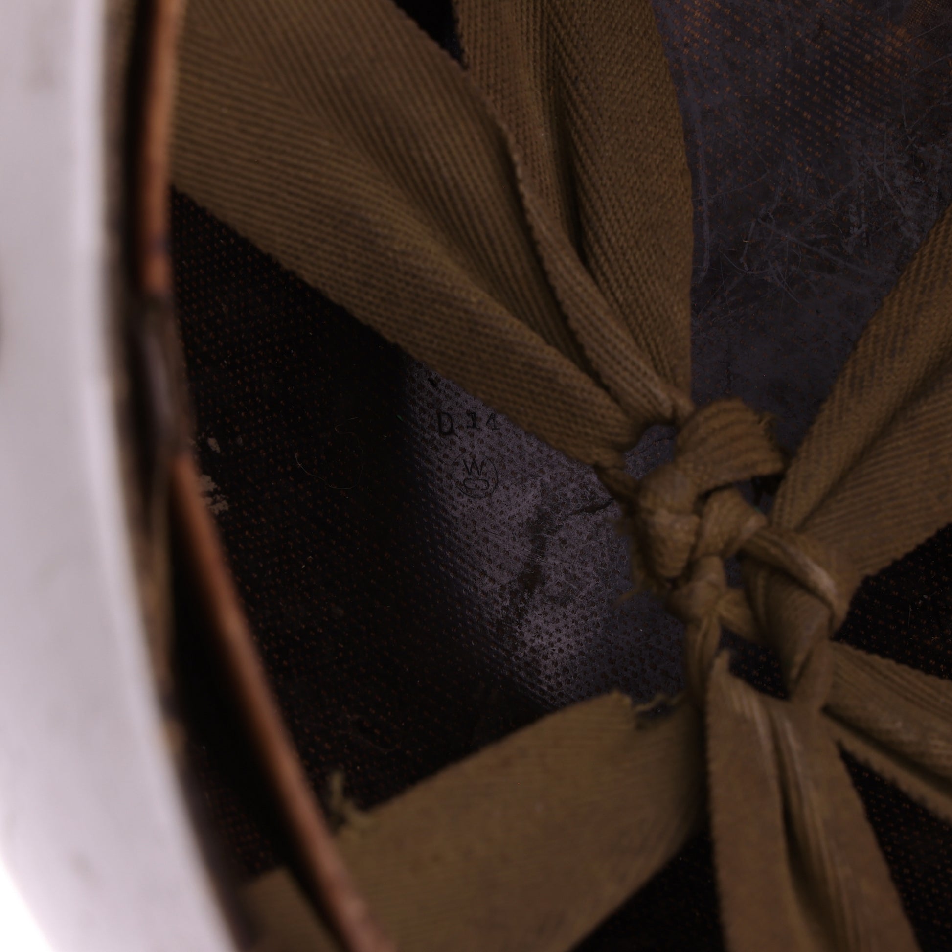 WWII U.S. 2nd Infantry Division Westinghouse M-1 Helmet Liner with Korean War Headband & Neckband Identified to Thomas Y. Southerland (1944-53)