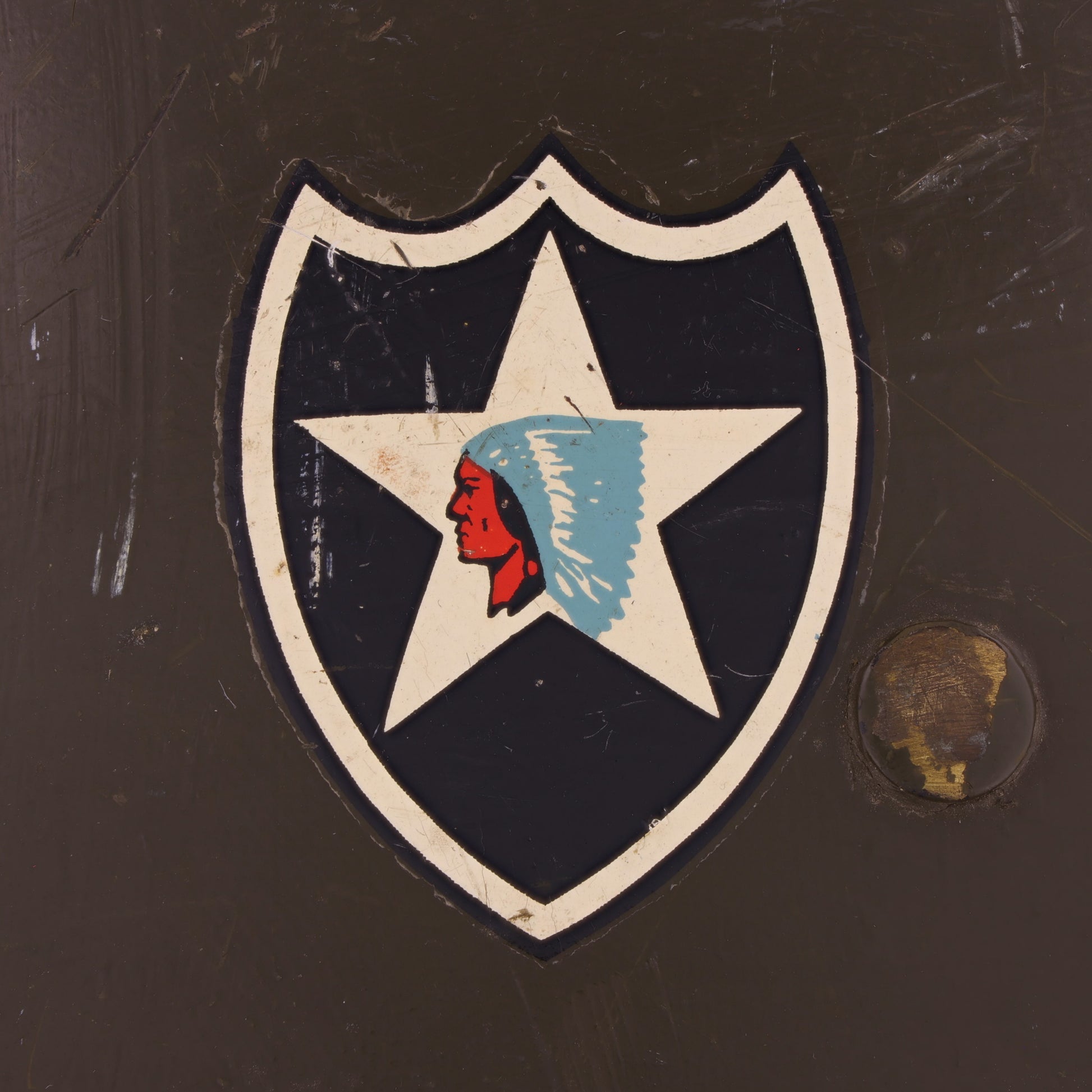 WWII U.S. 2nd Infantry Division Westinghouse M-1 Helmet Liner with Korean War Headband & Neckband Identified to Thomas Y. Southerland (1944-53)