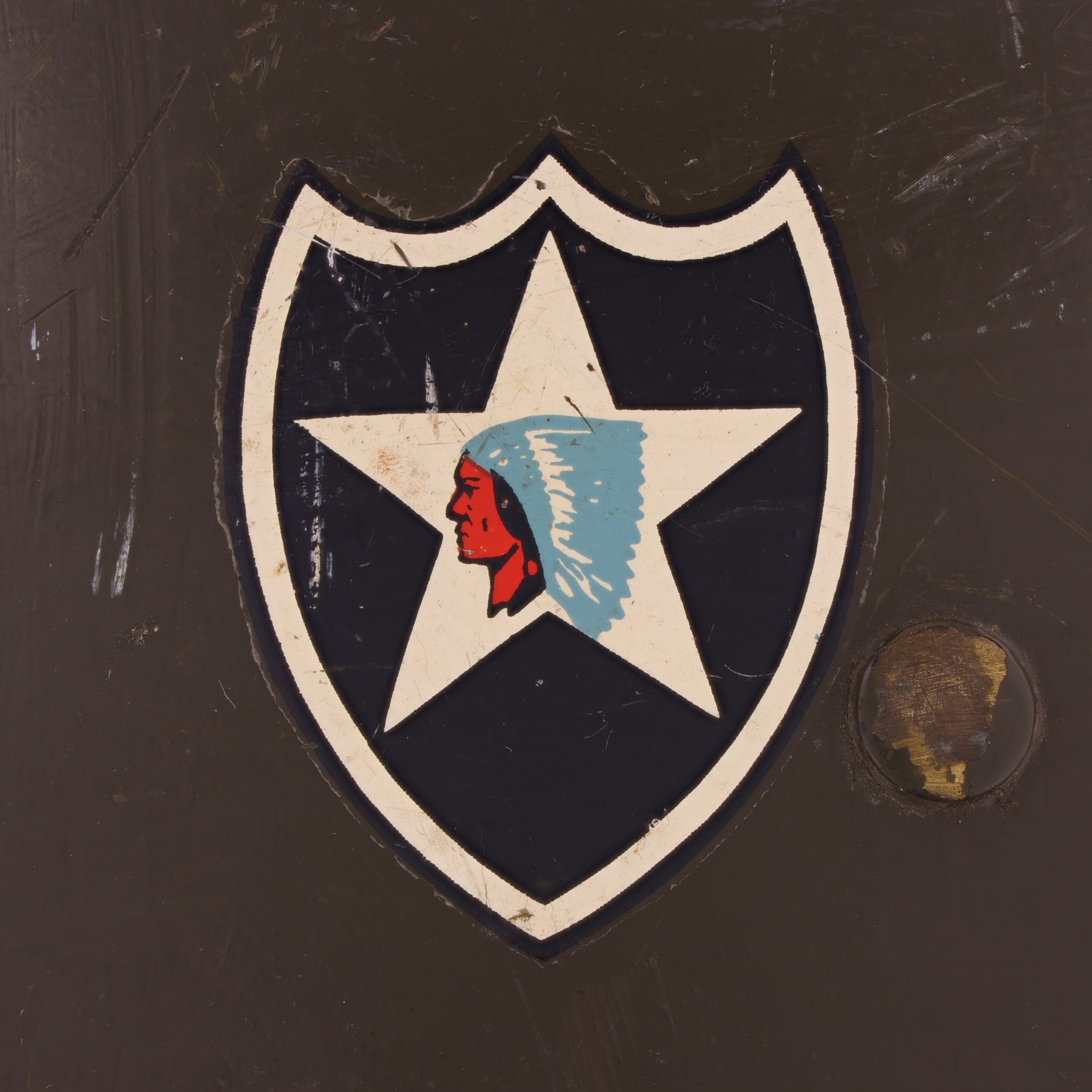 WWII U.S. 2nd Infantry Division Westinghouse M-1 Helmet Liner with Korean War Headband & Neckband Identified to Thomas Y. Southerland (1944-53)