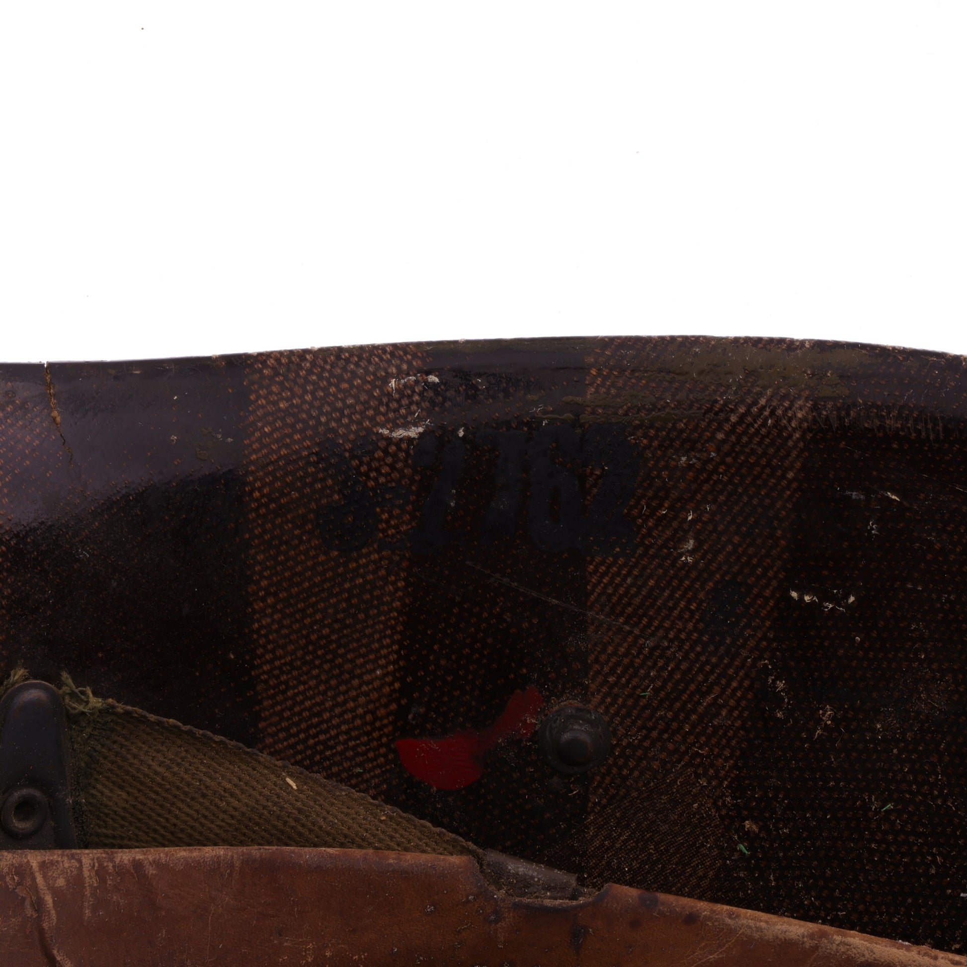 WWII U.S. 2nd Infantry Division Westinghouse M-1 Helmet Liner with Korean War Headband & Neckband Identified to Thomas Y. Southerland (1944-53)