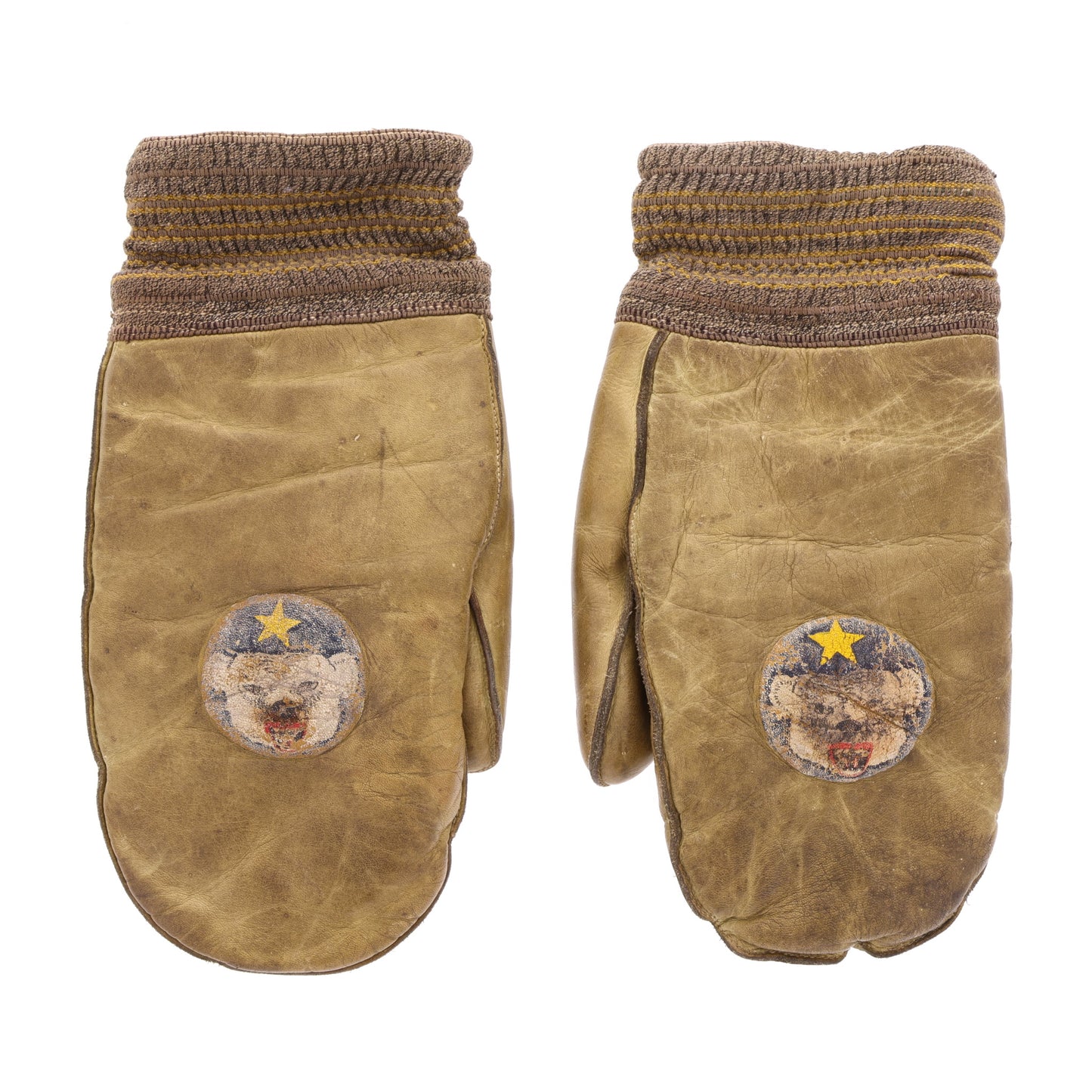 WWII U.S. Army Mittens with Alaska Defense Command Painted Insignia