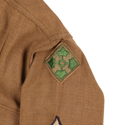 WWII U.S. Army 4th Infantry Division Corporal's M37 Wool Service Shirt with Gas Flap Marked with Laundry Numbers